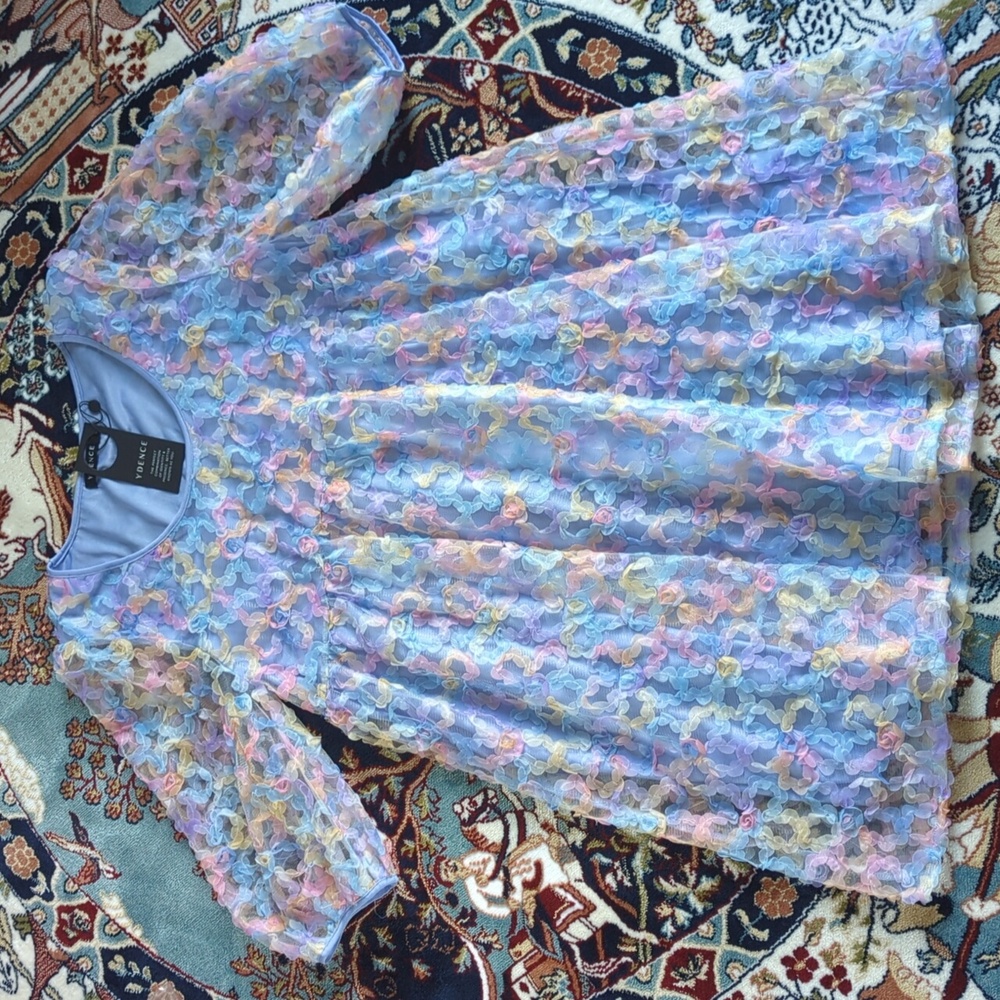 Pastel Sheer Overlay Periwinkle Babydoll Dress (From Amsterdam 🇳🇱)
